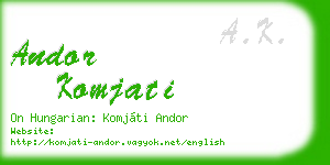 andor komjati business card